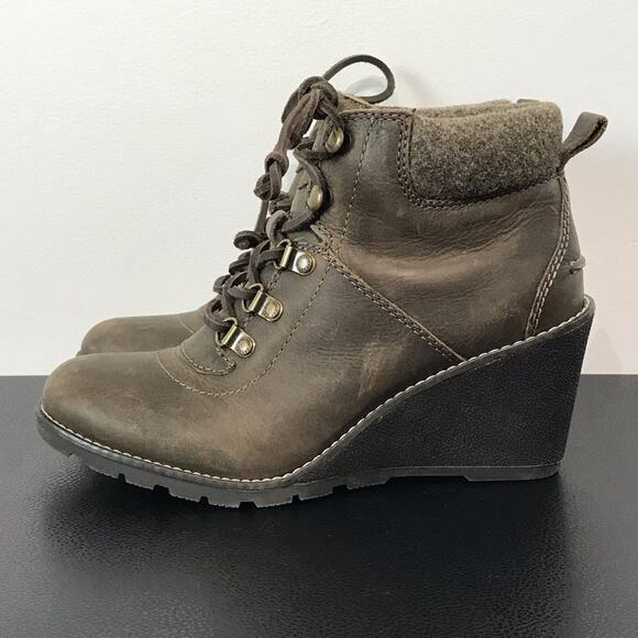 Sperry Celeste Bliss Wedge Ankle Lace Up Bootie Canteen Green Women's Size 7 - Picture 3 of 14